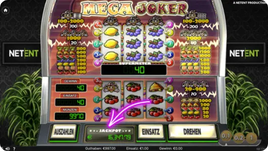Progressieve jackpotmeter Mega Joker