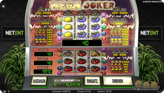 Supermeter-modus van de gokkast Mega Joker